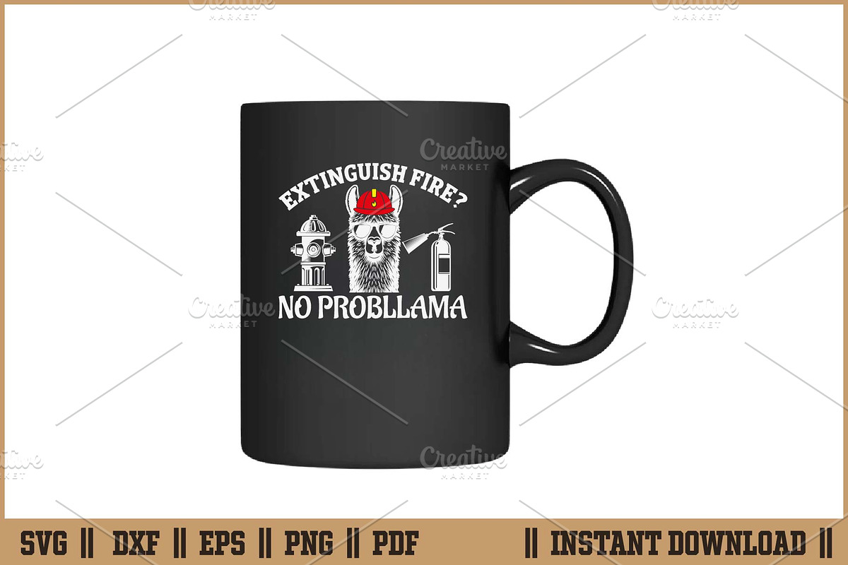Extinguish Fire No Probllama Cut SVG, an Illustration by Handy Arts Studio (Photo 3 of 3)