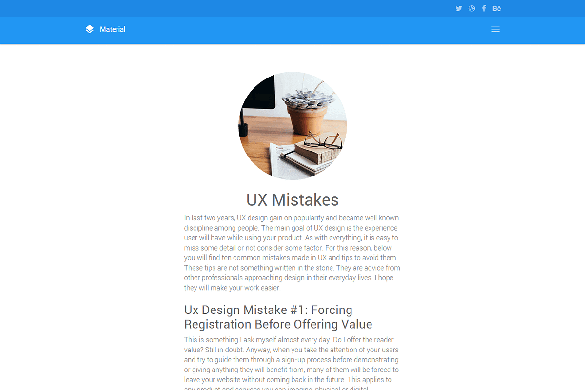 Material: Elegant Website Template, a Bootstrap Template by Devero (Photo 7 of 9)