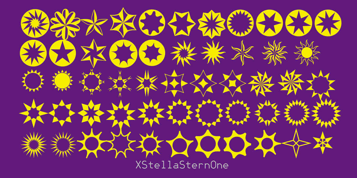 XStellaStern, a Symbol Font by Ingrimayne Type (Photo 1 of 5)