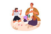 Fathers spend time with children set, a Person Illustration by Good Studio (Thumbnail 9 of 10)
