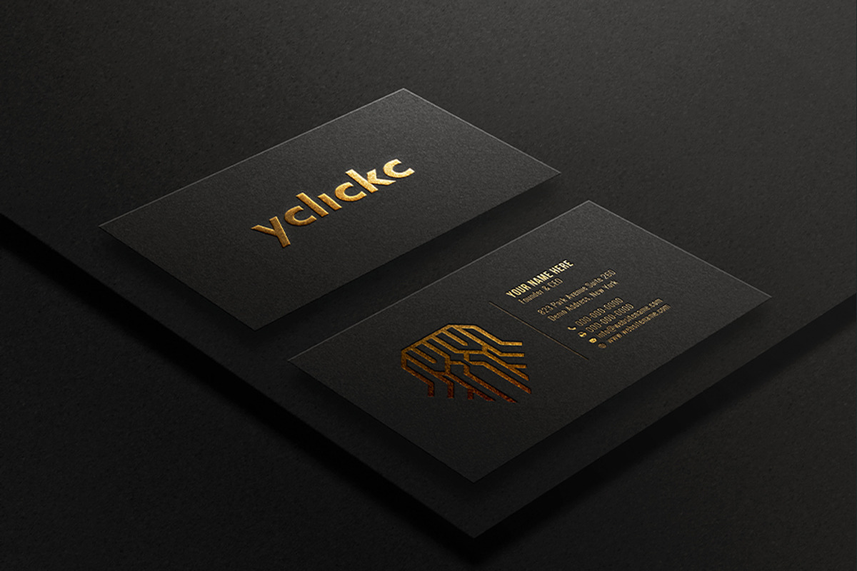 20 Gold Foil Business Card Mockup