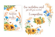 Watercolor sunflowers, cornflowers, an Illustration by Alamella (Thumbnail 2 of 4)