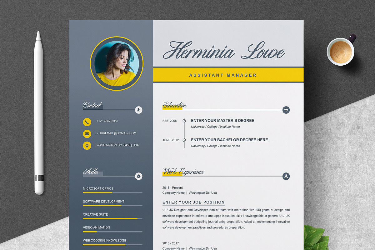 Resume/CV Bundle | 200+ for $29, a Resume Template by ResumeInventor (Photo 18 of 207)