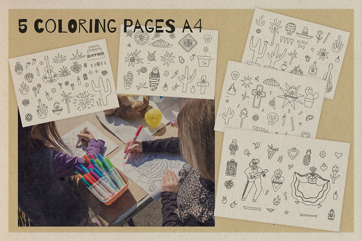 Dia De Los Muertos graphic retro set, a Seasonal Illustration by Paper Cherry (Photo 10 of 16)