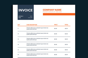 Invoice Layout with Blue and Orange, a Print Template by wavebreak