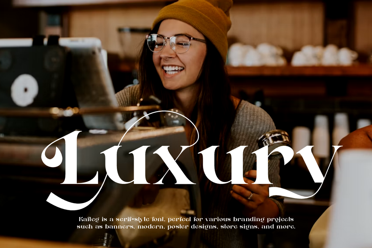 Kafteg - Luxury Coffee Font, a Serif Font by Iqsiart Studio (Photo 4 of 15)
