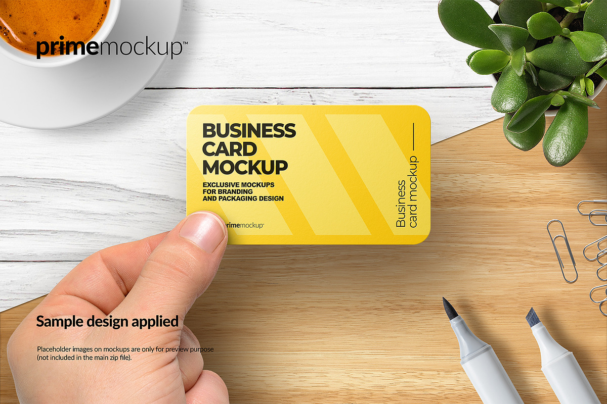 Rounded Corner Business Card Mockup, a Print Template by PrimeMockup (Photo 9 of 12)
