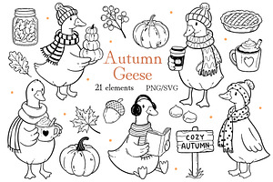 Autumn Goose PNG SVG Clipart