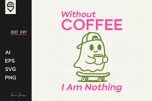 Cute Ghost Skateboarder Coffee Lover, a Graphic by shaondesigns
