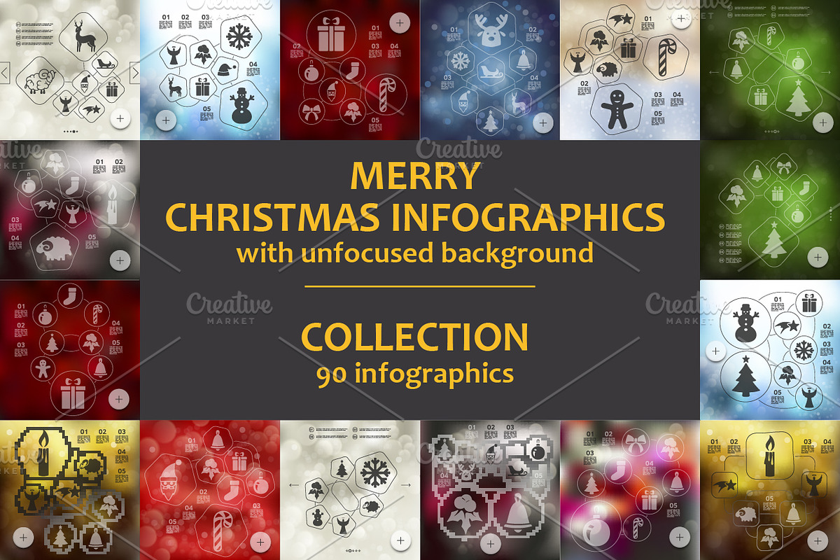 90 MERRY CHRISTMAS INFOGRAPHICS, a Presentation Template by Palau ...