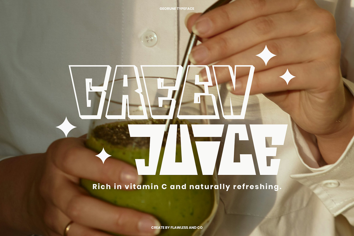 Georune - Sans Serif Display Font, a Font by Flawless And Co (Photo 4 of 10)