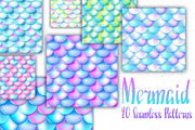 Mermaid Fish Skin Seamless Patterns, a Pattern Graphic by RabbitAndPencil (Thumbnail 1 of 5)
