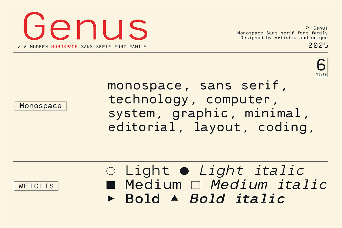 Genus - Monospace Sans Serif Font, a Sans Serif Font by Artistic & Unique (Photo 13 of 15)