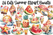 Cute Summer Clipart, a Graphic by CitraGraphics (Thumbnail 1 of 5)