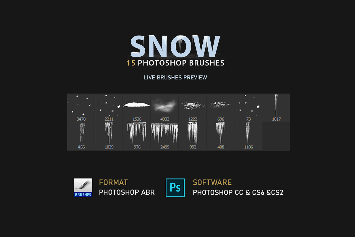 Dynamic Snow Photoshop Brushes, a Brush Add-On by Mohamed Saber (Photo 4 of 4)