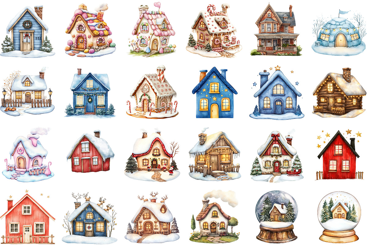 Christmas House Sublimation Clipart, an Illustration by Sublimation Artist (Photo 2 of 6)