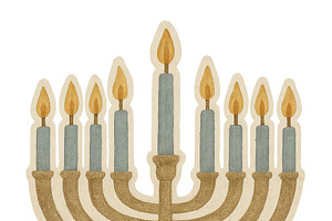 Hanukkah menorah illustration featur, an Illustration by Dvoevnore photos