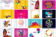 Holi Festival Backgrounds Collection, an Illustration by naem021 (Thumbnail 6 of 10)