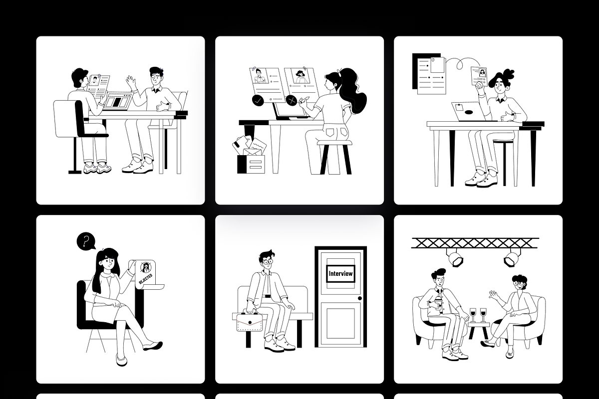 Animated Interview Illustration Set, an Object Illustration by Prosymbols (Photo 10 of 13)