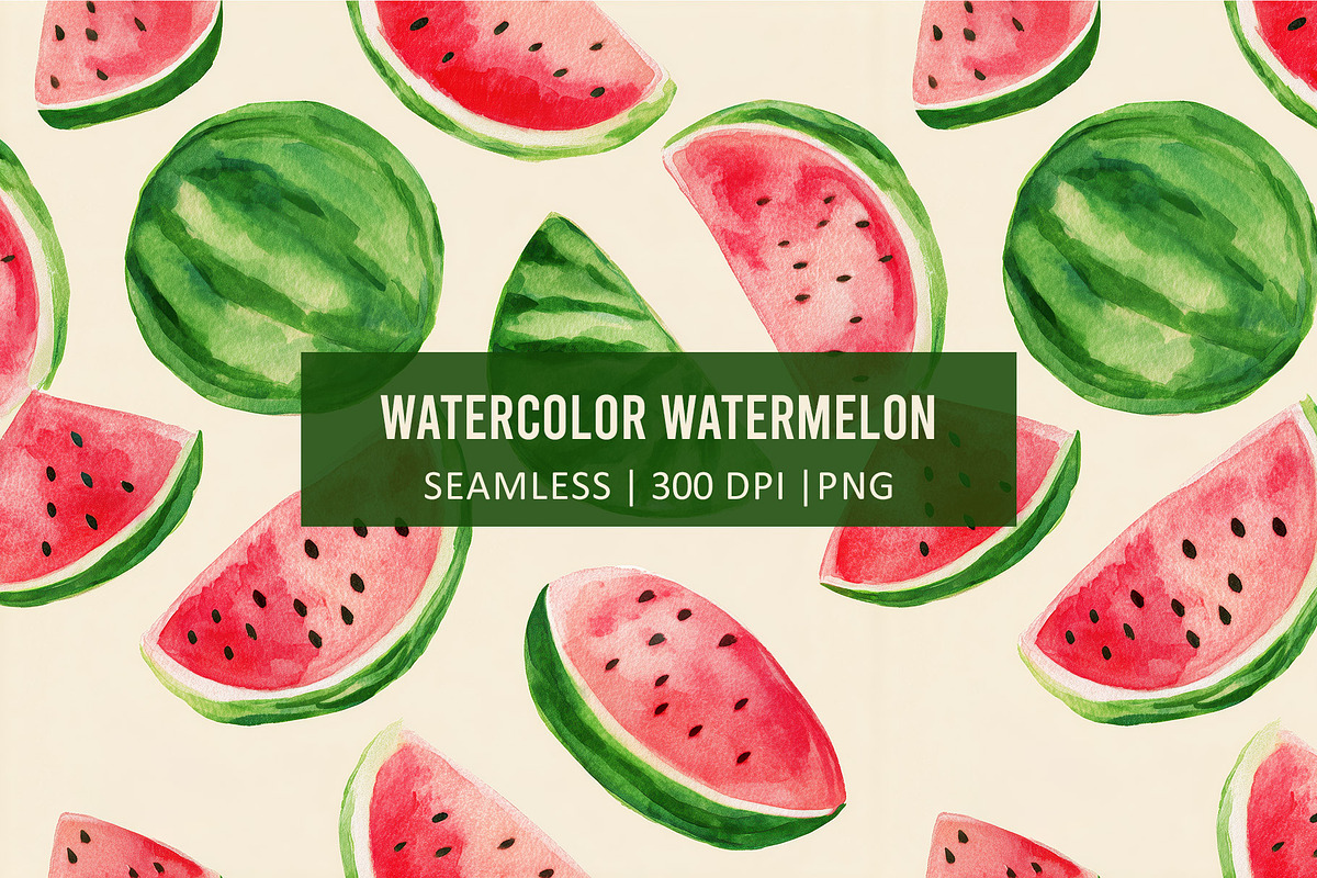 WATERMELON Seamless Pattern, a Pattern Graphic by AYAKA Studio Co. (Photo 1 of 10)