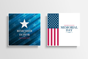 Memorial Day Cards Set