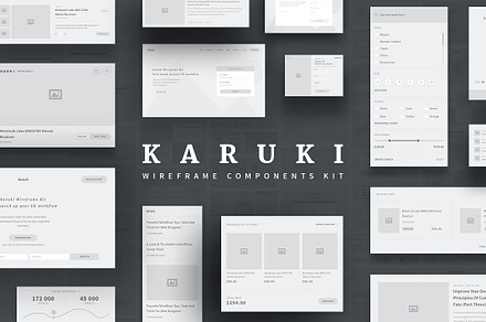 Karuki Wireframe Kit, a Wireframe Template by MahamedElgendy