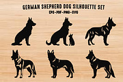 German Shepherd Dog Silhouette Set, an Animal Illustration by Gfx Expert Team (Thumbnail 1 of 3)