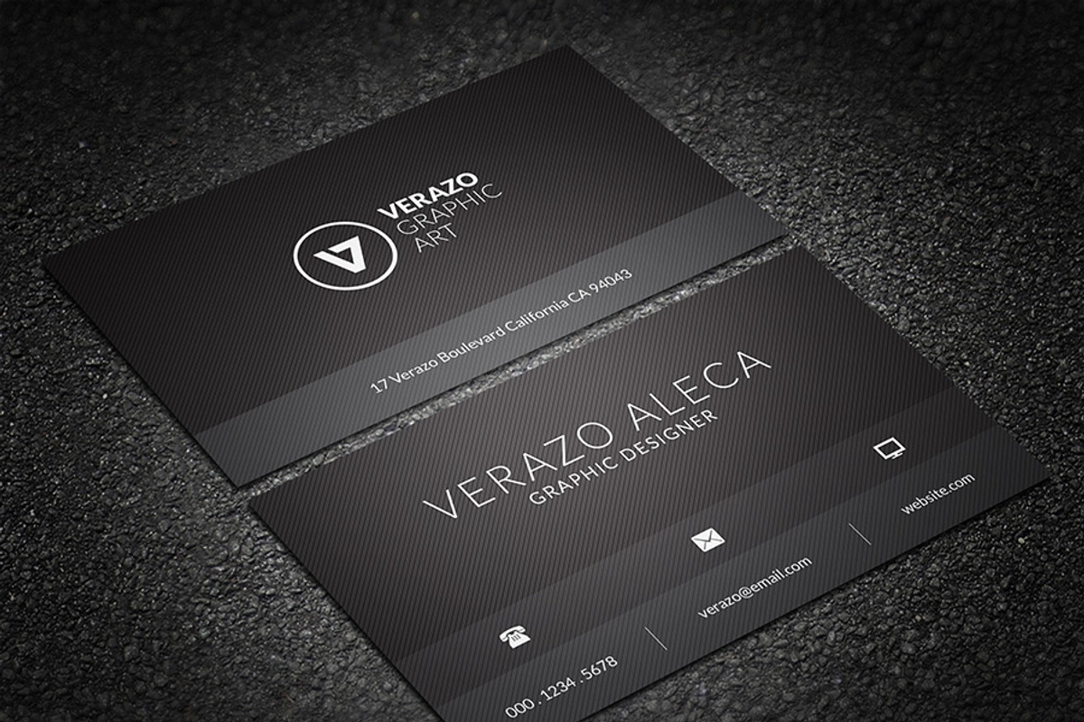 Black Minimal Business Card, a Business Card Template by Verazo (Photo 1 of 3)