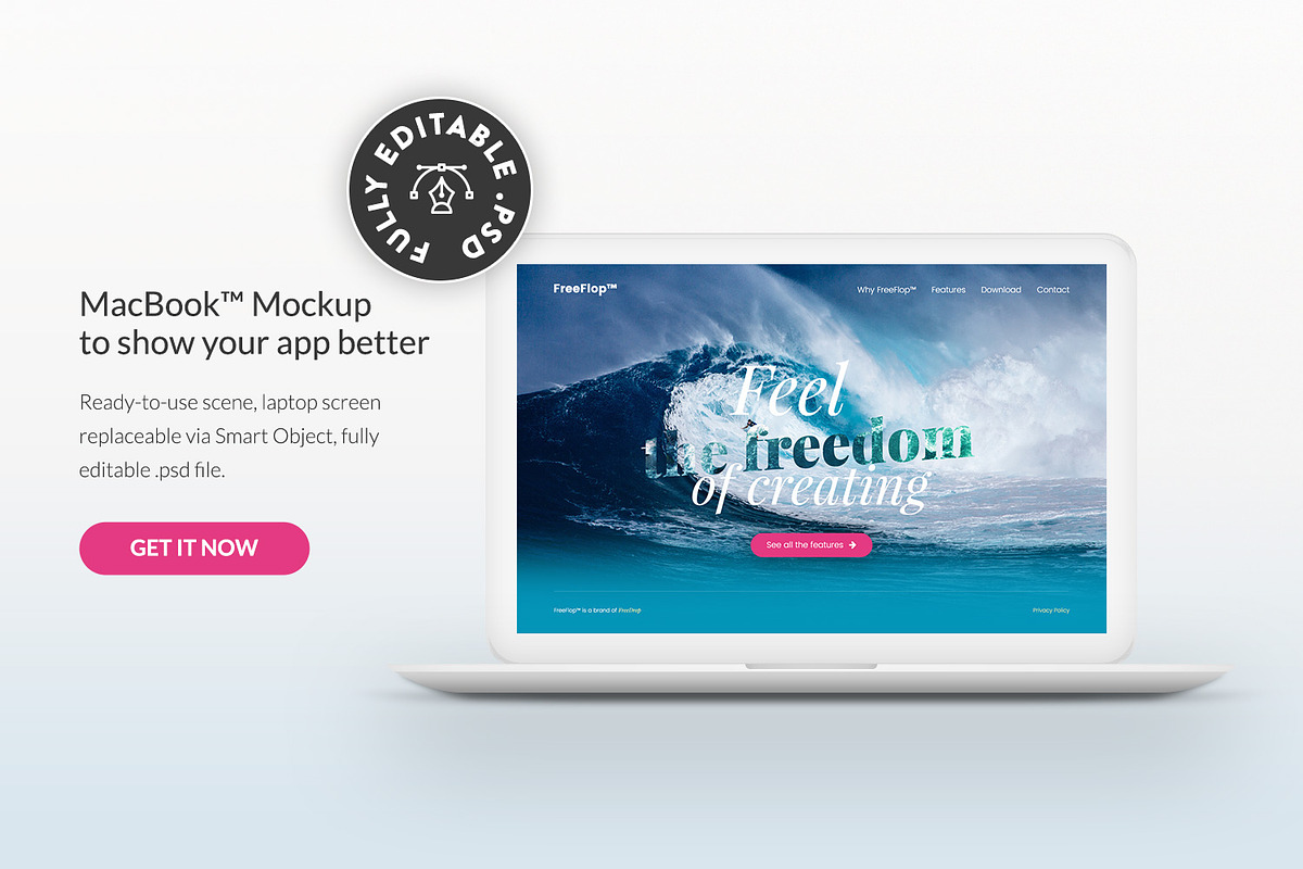 Hero / Header MacBook™ Mockup, a Mac Mockup by eppearance (Photo 1 of 3)