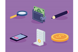 financial and economy icons, an Object Illustration by studiogstock