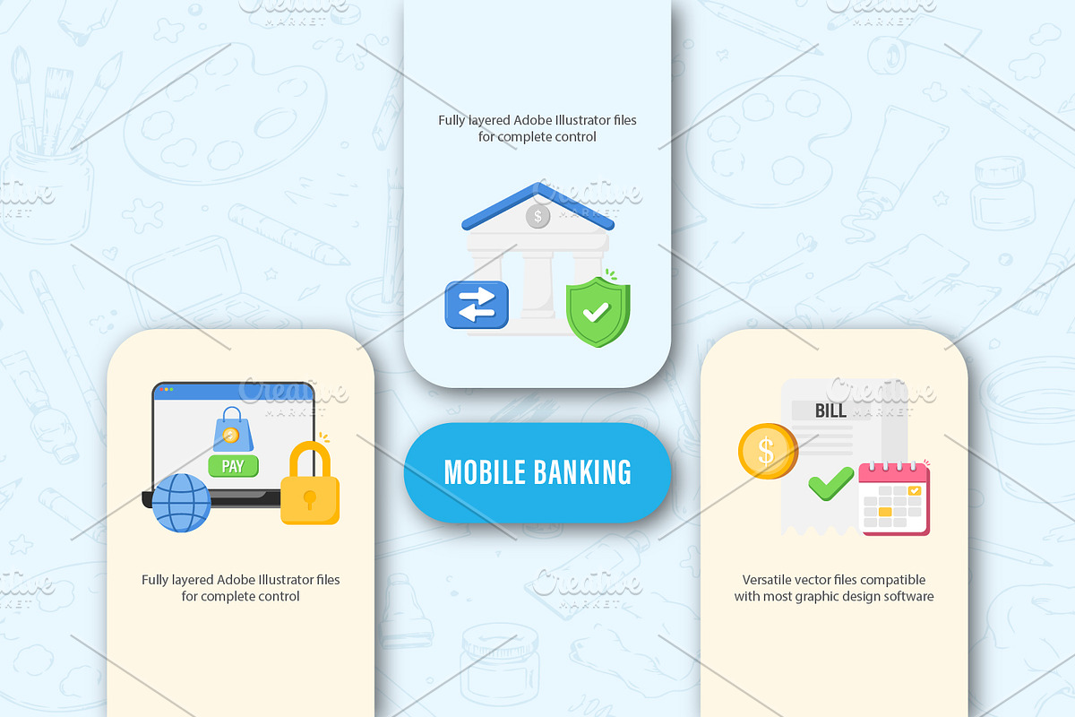Mobile Banking, an Object Illustration by pictranoosa_studio (Photo 2 of 3)