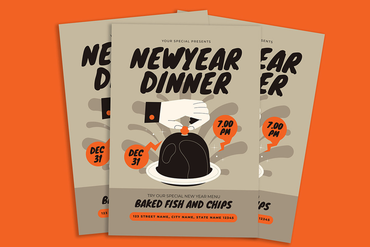 New Year Party Flyer, a Flyer Template by Gumico Studio. (Photo 2 of 3)