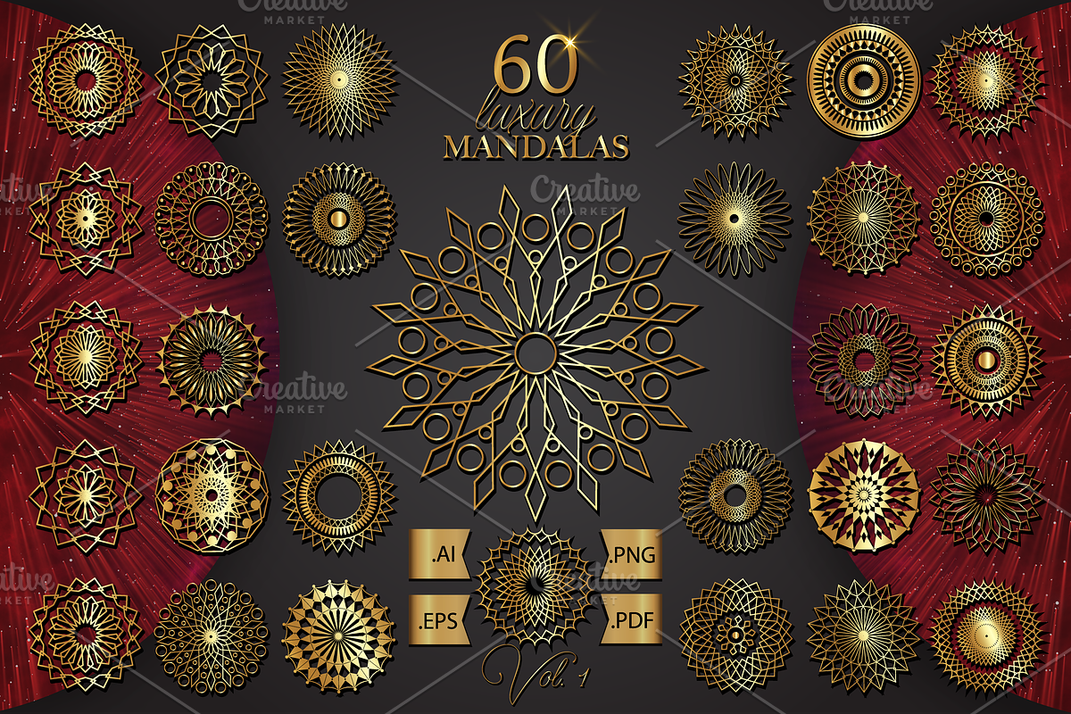 Sacred Mandalas Gold Luxury set, an Object Graphic by GraphicRedStudio (Photo 1 of 10)