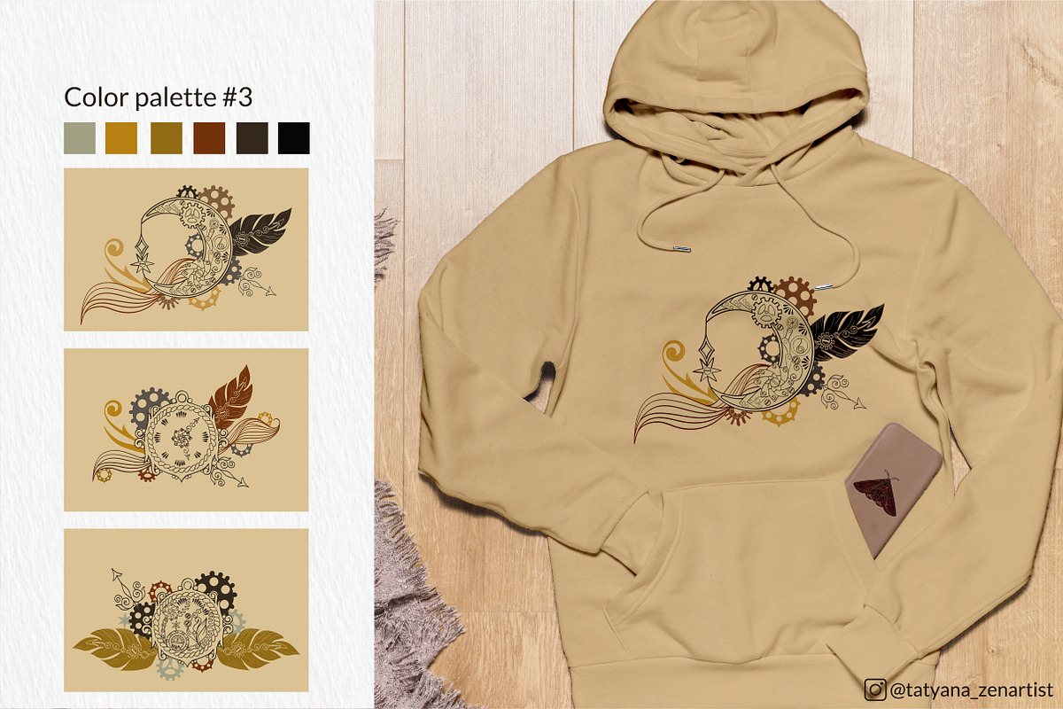 Linear Mystical Steampunk Clipart, an Object Graphic by Tatyana_Zenartist (Photo 10 of 12)