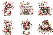 Watercolor Pink Spring Clipart, an Illustration by Designking (Thumbnail 4 of 5)