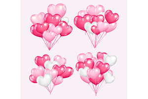 Bunch of floating heart balloons, a Decorative Illustration by Yayasya
