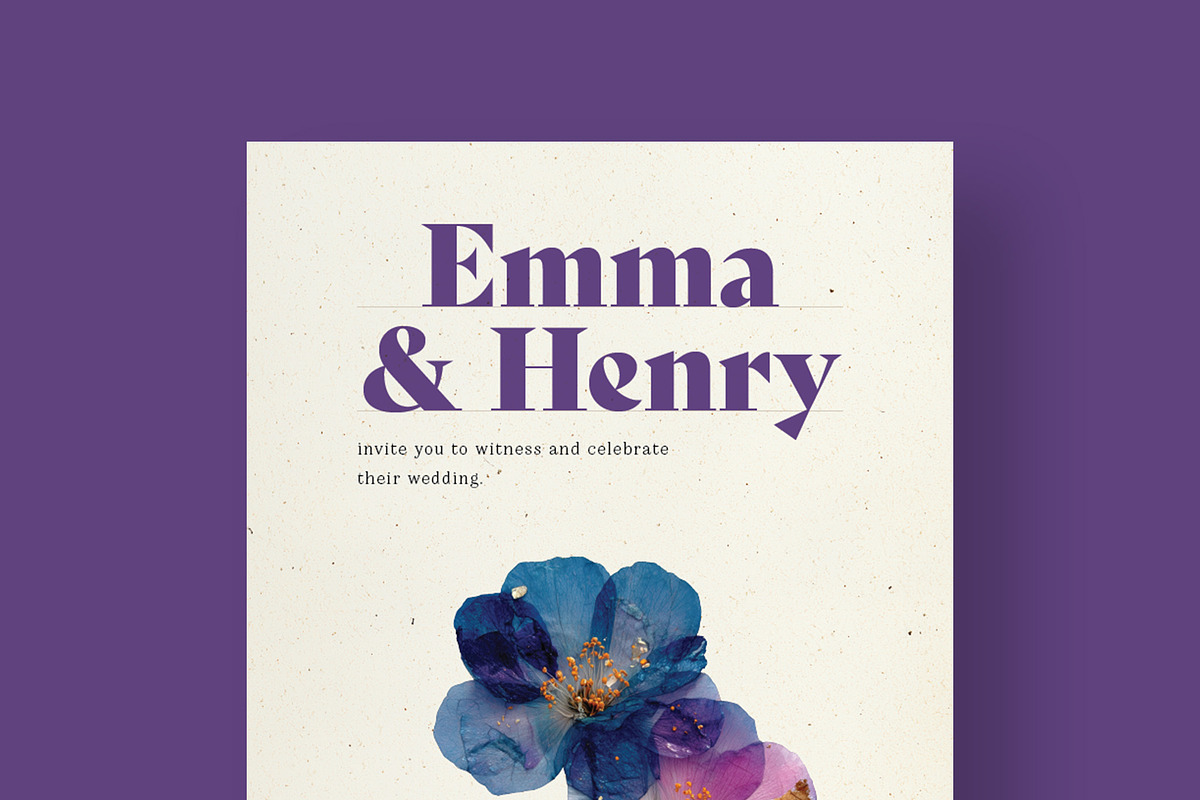 Bold Floral Wedding Invitation Card preview 2