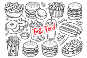 Hand-Drawn Fast Food Illustration, a Food Illustration by MkStudio (Thumbnail 2 of 3)