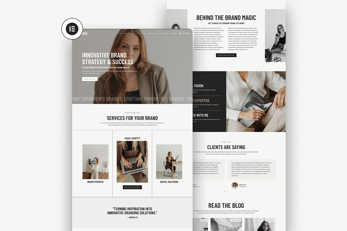 Brianna Wordpress Theme, a WordPress Template by The Cherie Studio (Photo 1 of 6)