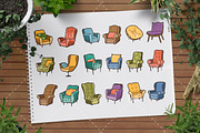 Set of armchair design, a Graphic by Allmostudio (Thumbnail 2 of 4)