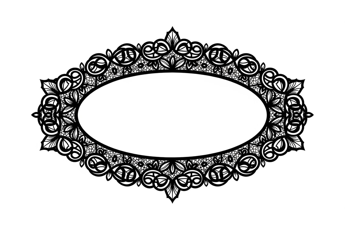Vintage Lace Oval Frame Bundle, an Illustration by yasushie (Photo 8 of 30)