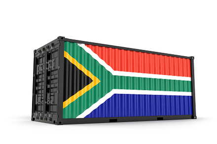 Container with flag of South Africa