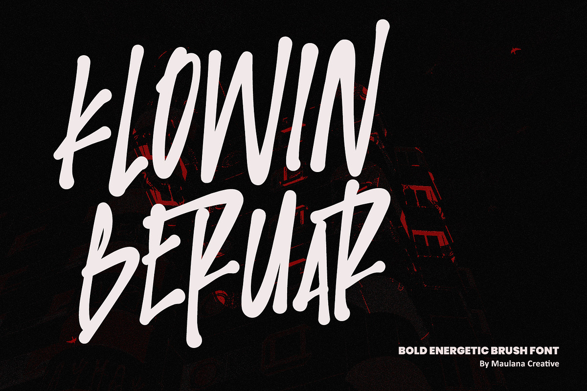 Klowin Beruar Bold Energetic Brush, a Handwritten Font by Maulana Creative (Photo 1 of 7)