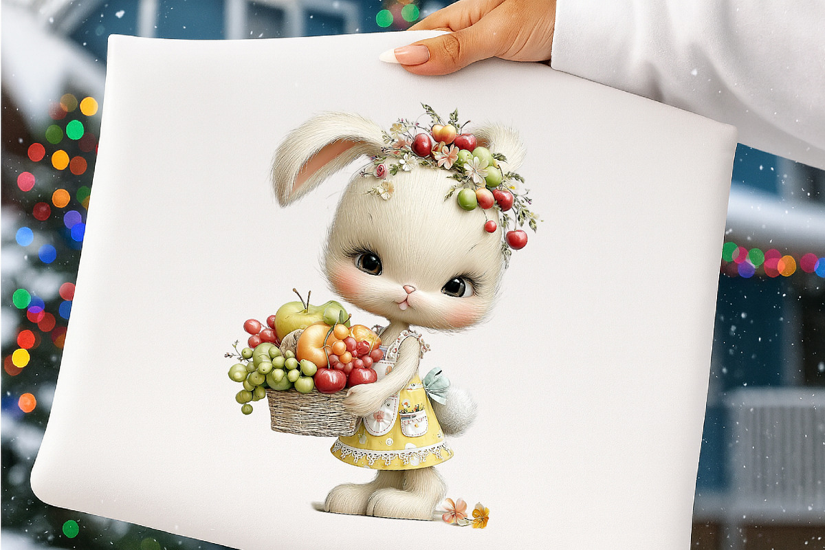 Whimsical Summer Bunny Fruits PNG, an Illustration by SinaCreation (Photo 7 of 7)