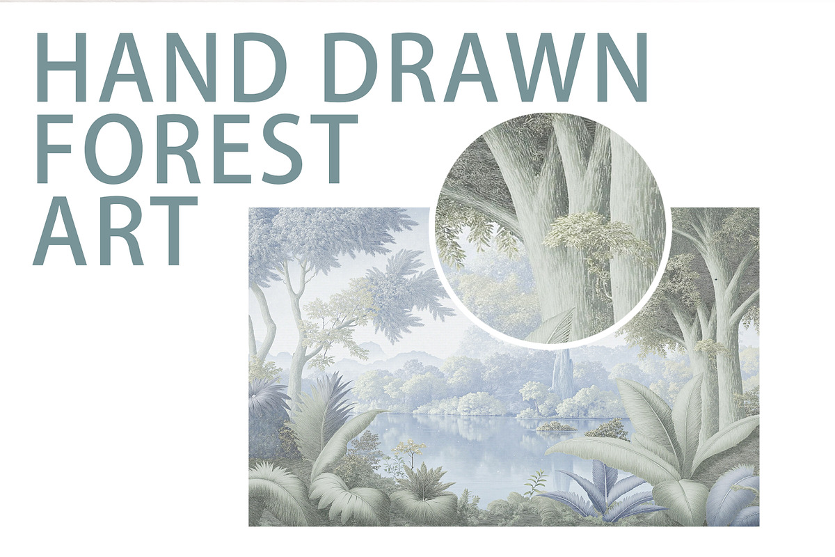 Abstract Forest Art Wallpaper Set, an Illustration by fei long (Photo 4 of 10)