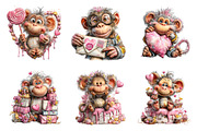 Valentines Day Monkey Sublimation, an Illustration by SinaCreation (Thumbnail 4 of 11)