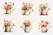 Watercolor Watering Can Clipart, an Illustration by CreationArt (Thumbnail 5 of 7)