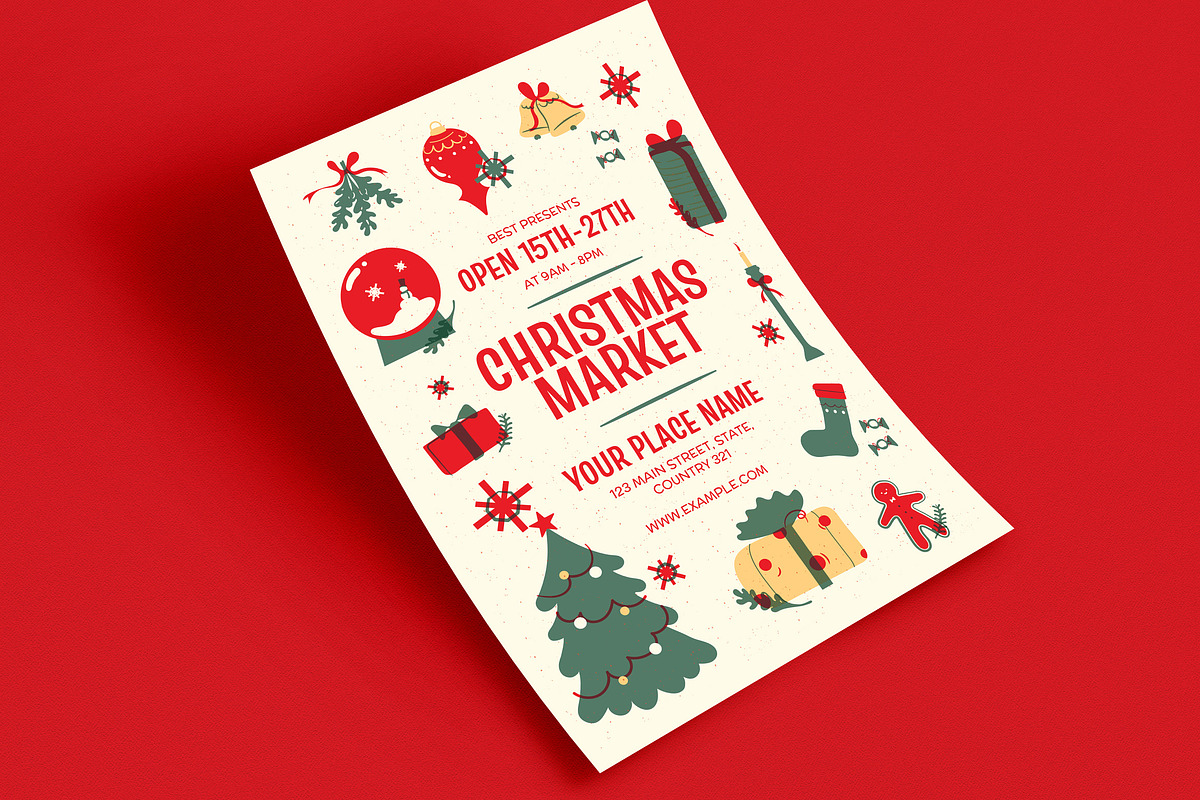 Playful Christmas Market Event Flyer, a Flyer Template by Guuver (Photo 3 of 3)