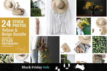 Styled stock photos Yellow & Beige, a Background Photo by iAngelPhotography