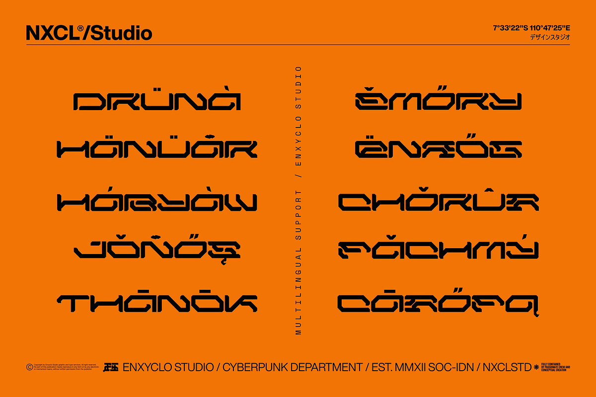 NCL GESROB - Cyberpunk Font, a Sans Serif Font by Enxyclo Studio (Photo 7 of 14)